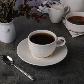 Чайная пара 210 мл белая d 8,5 см h6 см Neo Silk Stackable Noble [6]