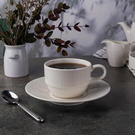 Чайная пара 210 мл белая d 8,5 см h6 см Neo Silk Stackable Noble [6]