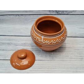 Горшочек 750 мл d 13,7/10,7 см h14 см с крышкой "Псковский" керамика ПГ [1]