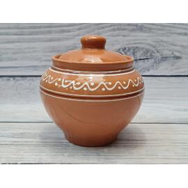 Горшочек 750 мл d 13,7/10,7 см h14 см с крышкой "Псковский" керамика ПГ [1]