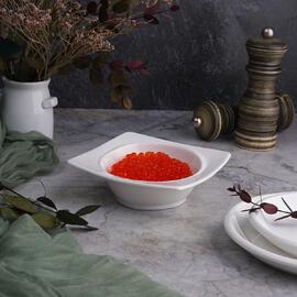 Соусник 100 мл 12*12 см h4 см с бортом Asymmetry квадратный белый фарфор NEW P.L. Proff Cuisine [6]