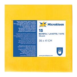 Салфетки Microkleen желтые, 36*41 см, микрофибра 130 г/см2, 15 шт/уп