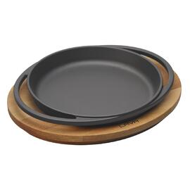 Сковорода для подачи на дерев. подст. 20 см круглая чугун 2 ручки LAVA