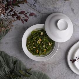 Бульонница мисосупница 175 мл d 14,5 см h7 см с крышкой белая фарфор "Kunst Werk Bl" P.L. [6]