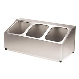 Подставка стойка нерж. для гастроемкостей из пластика 1/6 h100 мм 3 отделения 50*22*20 см P.L.