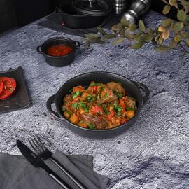 Блюдо круглое 18 см h4 см 570 мл с ручками Black Raw Stellar P.L. Proff Cuisine [4]