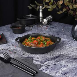 Блюдо круглое 18 см h4 см 570 мл с ручками Black Raw Stellar P.L. Proff Cuisine [4]