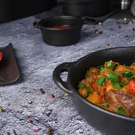 Блюдо круглое 18 см h4 см 570 мл с ручками Black Raw Stellar P.L. Proff Cuisine [4]