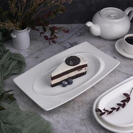 Блюдо прямоугольное 30,2*17,6 см h3,2 см с бортом Asymmetry белое фарфор NEW P.L. [4]