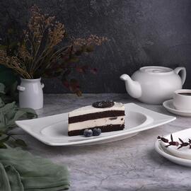 Блюдо прямоугольное 30,2*17,6 см h3,2 см с бортом Asymmetry белое фарфор NEW P.L. [4]