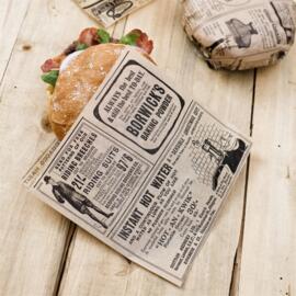Конвертик для еды "Газета", крафт, 16*16,5 см, 500 шт/уп, жиростойкий пергамент, Garcia