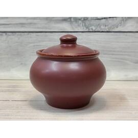 Горшок 320 мл d 11,1/9,1 см h10,3 см с крышкой "Шелк-Доломит" матовая керамика ПГ [1]