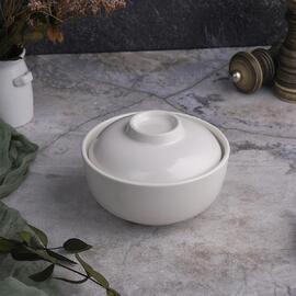 Бульонница мисосупница 325 мл d 12,3 см h8,5 см с крышкой белая фарфор P.L. Proff Cuisine [6]