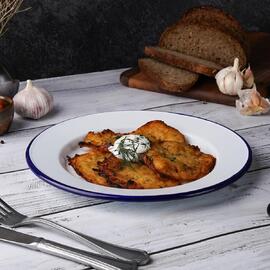 Тарелка d 25 см h2,3 см Blue Rim эмалированая сталь SUNNEX [1]