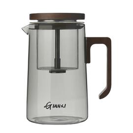 Чайник 600 мл с фильтром типод Гунфу серое стекло d 9,6 см h16 см пуш механизм слива термостекло