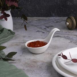 Ложка для комплимента 30 мл белая фарфор P.L. Proff Cuisine [6]