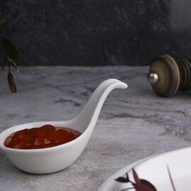 Ложка для комплимента 30 мл белая фарфор P.L. Proff Cuisine [6]