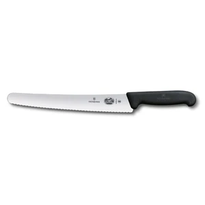 Нож кондитерский 26 см волнистое лезвие черная фиброкс ручка Victorinox Fibrox