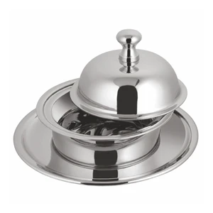 Масленка икорница 100/260 мл d 10/15 см h10 см с крышкой нерж. P.L. Hotelware