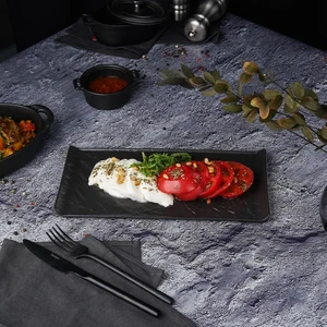 Блюдо прямоугольное 29,5*15 см h1,6 см с бортами Side Up2 Black Raw Stellar P.L. Proff Cuisine [1]