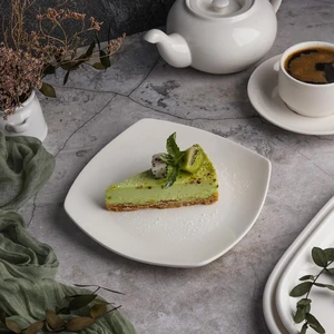 Тарелка 20*20 см h1,5 см квадратная с кругл. краем белая фарфор P.L. Proff Cuisine [6]