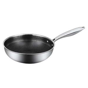 Сковорода Вок (WOK) 28/19 см, h 8,6 см New Kitchen Honeycombs нерж. с антиприг. покр. ИНДУКЦ. P.L.