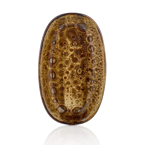 Блюдо овальное 19*11 см h2,4 см 200 мл емкость для закусок Cowry Yellow By Bone Innovation [6]