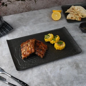Блюдо прямоугольное 33,5*20,5 см h1,8 см с бортами Side Up2 Black Raw Wood P.L. Proff Cuisine [2]