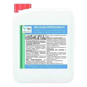 DEC GLASS SUPERCLEAN 07 Для очистки стеклянных и зеркальных поверхностей, 5 кг