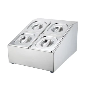 Подставка стойка для гастроемкостей 1/6 h100 мм 4 отделения нерж. 425*340*230 SUNNEX