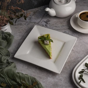 Тарелка 21,5*21,5 см h2,2 см квадратная белая фарфор P.L. Proff Cuisine [4]