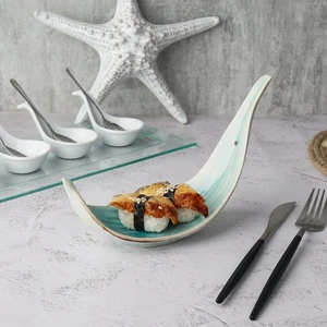 Блюдо для подачи 21*7,4 см h13,5 см Sea Blue Leaf Frutti di Mare P.L. [1]