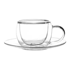 Кофейная пара 80 мл Hemisphere Coffee прозрачная набор 2 шт. d 6,5 см h4,8 см термостекло P.L. [1]