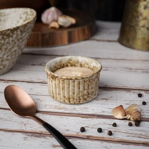 Соусник  90 мл d 7 см h4 см круглый Рамекин фарфор Brown Spider Silk P.L. Proff Cuisine [12]