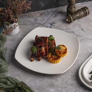 Тарелка 26*26 см h2,5 см квадратная с кругл. краем белая фарфор P.L. Proff Cuisine [6]