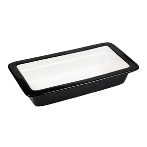 Гастроемкость 1/3 h65 мм фарфор 325*176*65 мм 4,5 л черная/белая P.L. Proff Cuisine 