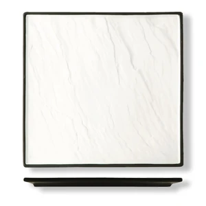 Блюдо квадратное 30*30 см Relief белое с черным бортом фарфор P.L. Proff Cuisine [1]