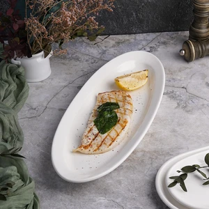 Блюдо овальное 40*16 см h3,5 см белое фарфор P.L. Proff Cuisine [1]